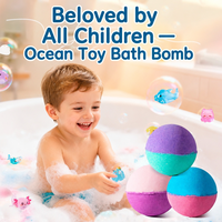 Lot de 12 bombes de bain pour enfants, best-seller, avec jouets animaux marins surprise, au sel marin, exfoliantes, régulatrices de sébum, pour bain moussant, coffret cadeau surprise