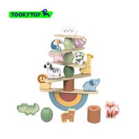 Pila de madera para niños, música, Educación Temprana, juguete cognitivo, bloques de construcción, equilibrio Animal, juguete educativo mongol, bloques numéricos