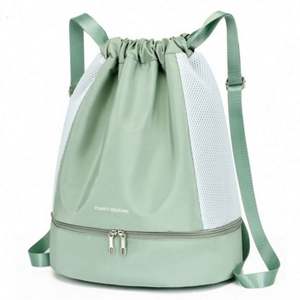 Custom Logo Travel Swimming <b>Drawstring</b> <b>Backpack</b> Lightweight Fitness Sports Yoga String Bag With Shoe Compartment - Product Image 2