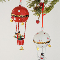 Décorations de Noël en fer forgé peintes : sapin de Noël, renne, bonhomme de neige, Père Noël, cloches de Noël, ornements pour sapin de Noël