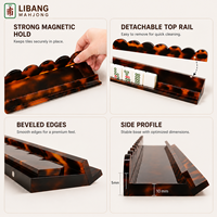 Ensemble de 4 poussoirs de luxe pour Mahjong de 17,5 pouces, supports de tuiles aspect marbre/noyer/porcelaine, accessoires de Mahjong pour le divertissement