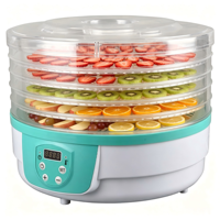 Déshydrateur alimentaire électrique BAIYI, vente directe d'usine, usage domestique, plastique, 5 plateaux, contrôle numérique, 250W, économe en énergie