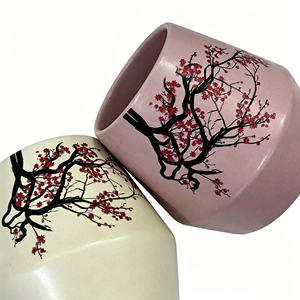 Macetas de Cerámica Geométricas con Diseño de Flor de <span class=keywords><strong>Ciruelo</strong></span> de Alta Calidad para Jardinería Interior, Decoración del Hogar y Oficina - Product Image 2