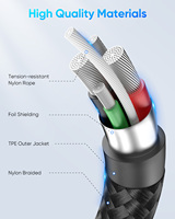 Cable de Carga Rápida SUNGUY de Nailon Trenzado de 18W, Cable de Datos USB, Cable de Alimentación para Teléfonos Móviles, Bancos de Energía y Laptops