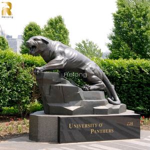 Fournisseur de sculpture de léopard marchant en bronze de statue animale extérieure grandeur nature en métal - Product Image 2