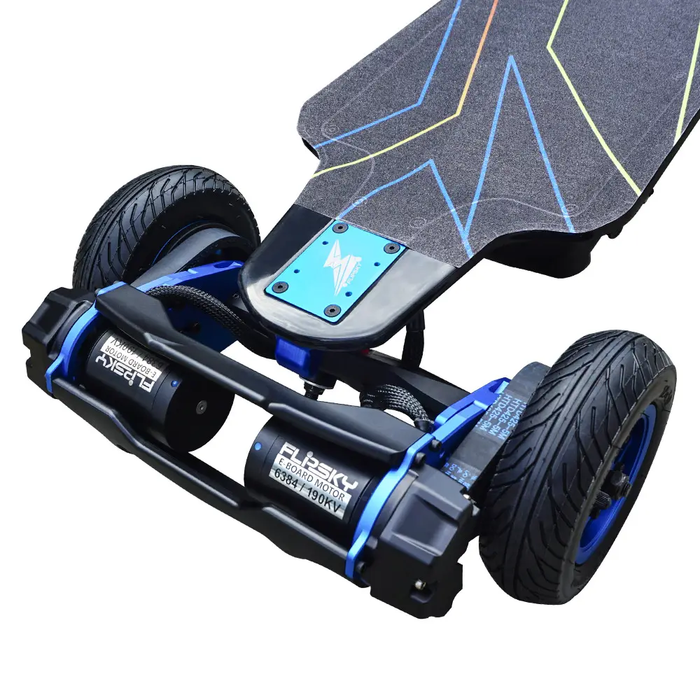 Flipsky Skateboard Longboard elektrik dek serat karbon, kecepatan tinggi tahan lama dengan baterai Dual FSESC 75100 14S