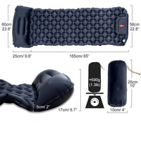 Matelas de camping gonflable ultra-léger en TPU convertible avec oreiller intégré et pompe à pied pliable portable en TPU