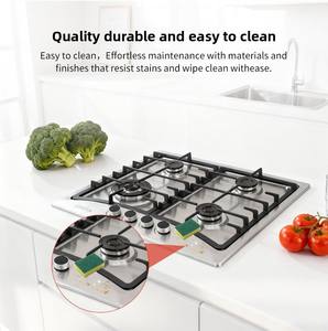 Cuisinière à gaz encastrable double usage en acier inoxydable à quatre brûleurs, économe en énergie, pour la maison et l'extérieur - Product Image 4