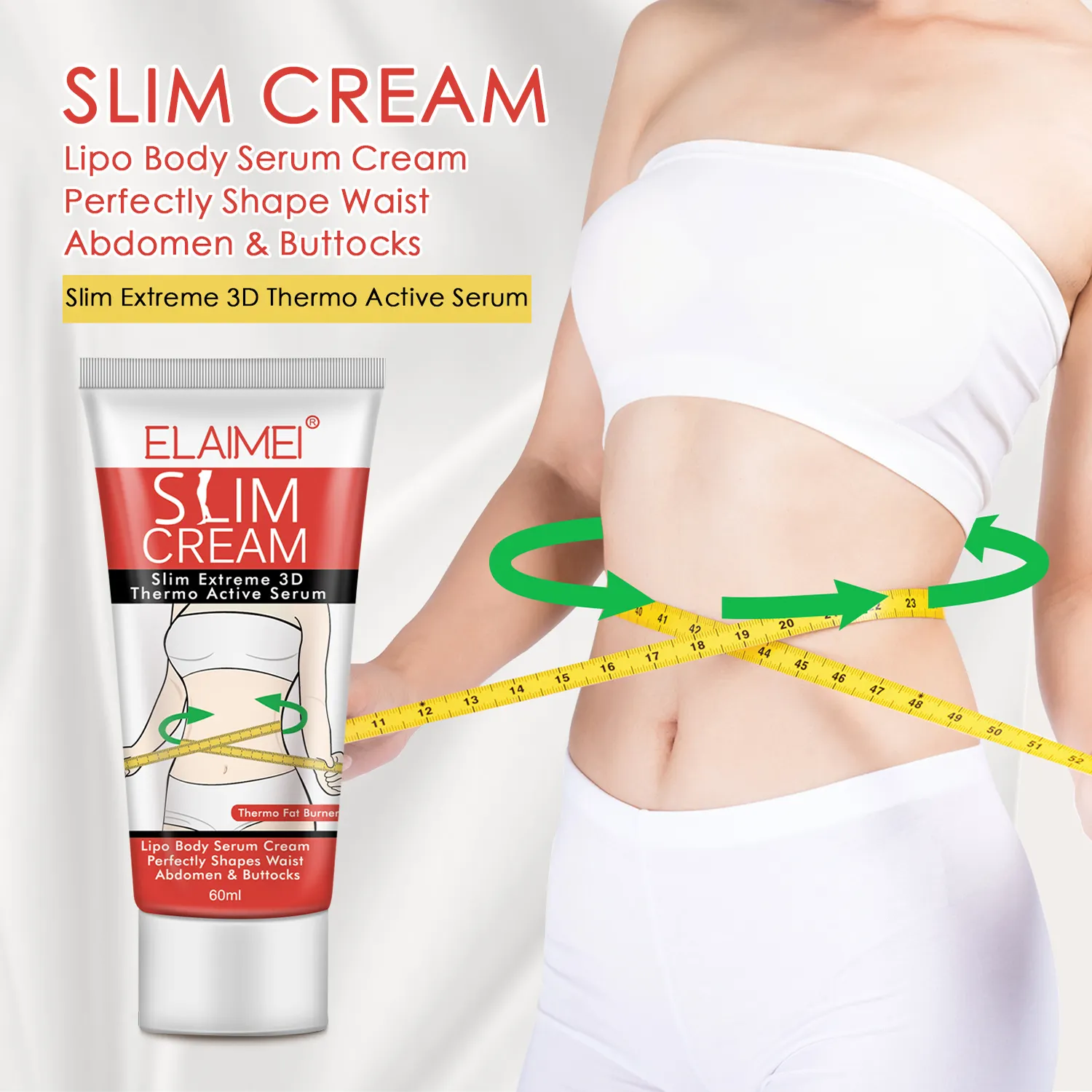 Elaimei-Crema adelgazante reafirmante para pérdida de peso, crema para quemar grasa corporal, crema para celulitis