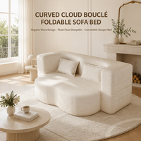Canapé-lit pliant multifonctionnel deux places au design nuageux ; Idéal pour les appartements ; Meuble de salon.