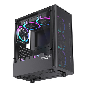 Lovingcool กรอบด้านหน้าเป็นตาข่ายกระจกนิรภัย, เคสซีพียูสำหรับเล่นเกม Atx Micro ATX <span class=keywords><strong>Mini</strong></span> <span class=keywords><strong>ITX</strong></span> PC - Product Image 1