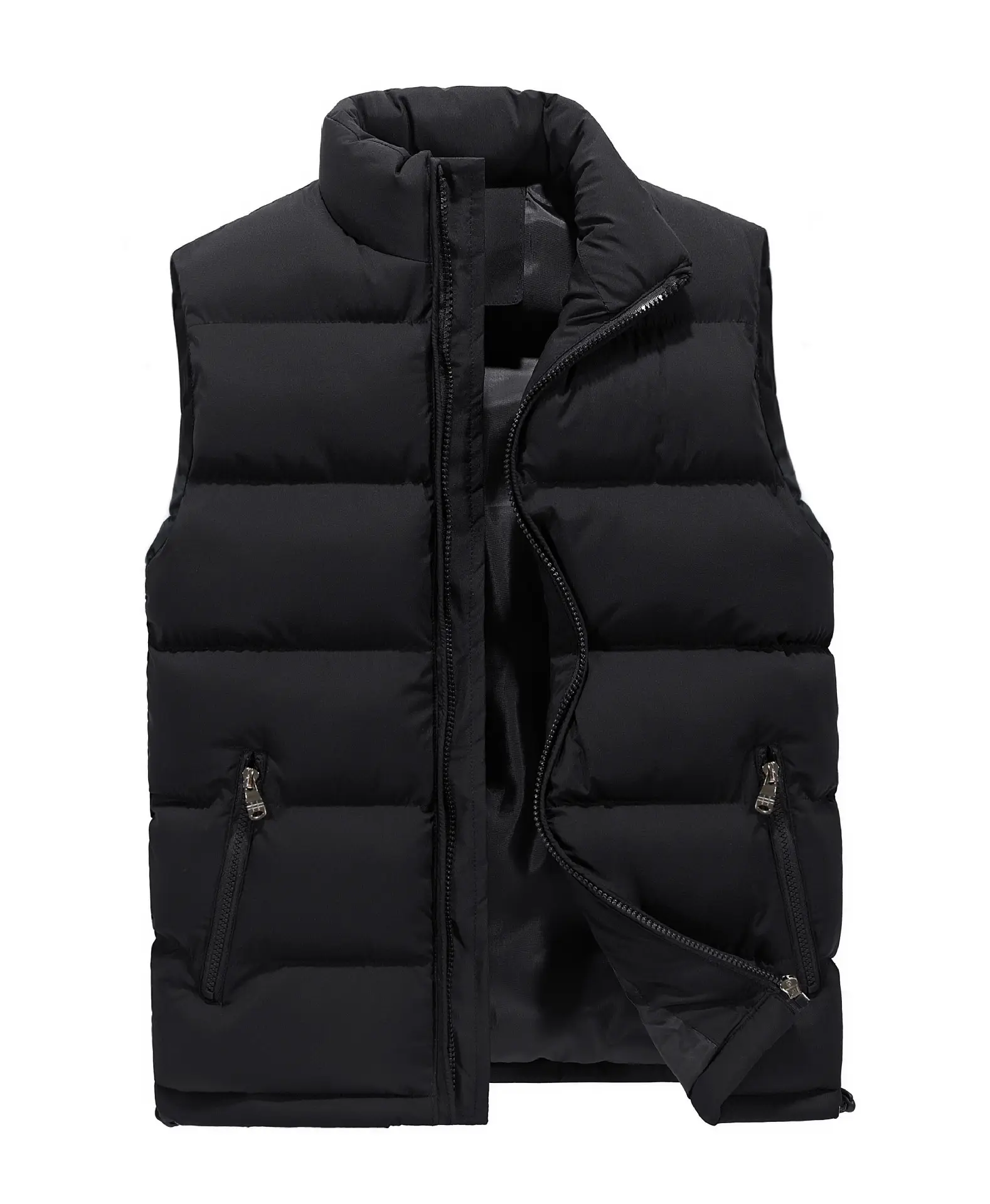 고품질 2022 남성 겨울 야외 옷 두꺼운 거품 코트 사용자 정의 로고 압축 퍼프 조끼 남성