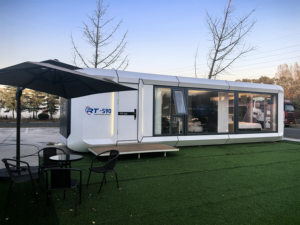2025 New Design Waterproof Prefab Green <strong>House</strong> Mobile Moving Outdoor Space Pod Villa Apartment Sandwich Construction - Product Image 6
