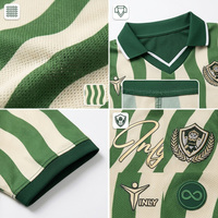 Uniforme de Fútbol Retro Personalizado, Estilo Deportivo Urbano, Corte Cuadrado, con Malla de Poliéster Transpirable, Camiseta de Fútbol Vintage con Rayas
