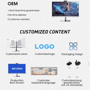 Komputer game Barebone Pc lengkung, Set komputer Pc semua dalam satu Pc Gaming inti I3 I5 I7 12 Gen ke-13 - Product Image 4