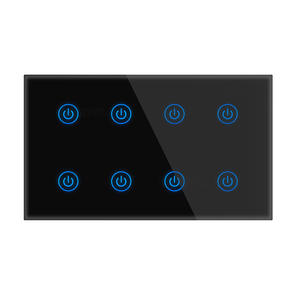 Interruptor de Pared Táctil Inteligente Tuya con Wi-Fi, 8 Vías, Estándar Indio, Sin Cero Fase, Control por Voz, Compatible con Alexa y Google Home - Product Image 1