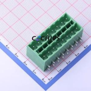 KF2EDGKRCH-5.08-2*8P Plug-in Terminal Block Bent Lead Through Hole,P=5.08mm Board-to-Board / Socket - Closed 2x8P 5.08mm Green - Product Image 1