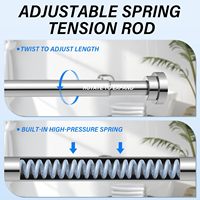Tringle de douche télescopique réglable en acier inoxydable, anti-rouille, pour rideau de salle de bain