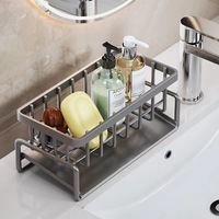 Support de rangement de comptoir de cuisine multifonctionnel au design moderne support suspendu latéral pour évier et robinet pour panier éponge de chiffon