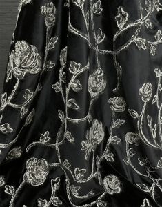 Nais Sang Trọng Mô Hình Mới Dày Polyester Độc Đáo 3D Thêu Hoa Nhung Vải Màu Đen Cho Mùa Đông Abaya Quần Áo - Product Image 6