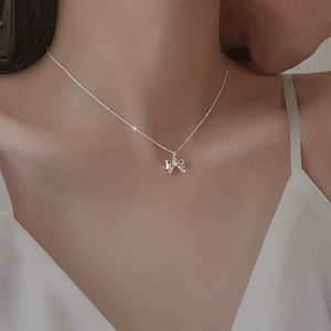 <span class=keywords><strong>LT</strong></span>-852 925 collana con fiocco in argento Sterling 2025 nuovo stile semplice alla moda catena di clavicola da donna Versatile popolare <span class=keywords><strong>Internet</strong></span> - Product Image 6