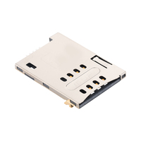 Lecteur de carte MUP MINI SIM 6P + Switch Push Push Type pour terminal POS Connecteur de carte Smt pour téléphone portable pour panneau de contrôle