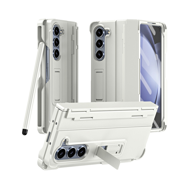 Shockproof Drop-proof Flameproof Mobile Phone Case with Strip Stand and Screen Protector for for Z Fold 7 6 5 4 3