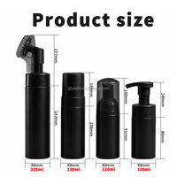 Flacon pompe vide noir mat avec mousseur 100ml 120ml 150ml 220ml en PET, vente en gros, logo personnalisé pour nettoyant visage et savon liquide