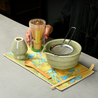 Kit complet de cérémonie du thé à la japonaise, ensemble d'outils pour le thé matcha avec support, bol à matcha, ustensiles de thé traditionnels complets