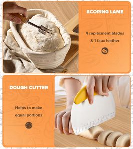 Sourdough Starter Proofing Basket Bread <b>Baking</b> Set Supplies with Bread Making Tools <b>Silicone</b> Bread Sling Set for Kitchen - Product Image 3