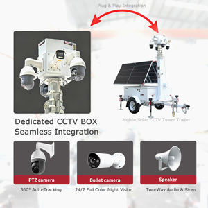 Torre de Vigilancia Móvil con Energía Solar, Sin Conexión a la Red, con Cámara CCTV, Visión Nocturna, Tarjeta SD, Sistema de Seguridad para Obras de Construcción - Product Image 2