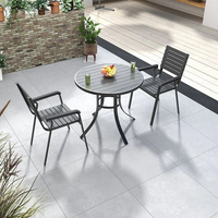 Ensemble de table et de chaises en métal pour l'extérieur, style moderne, confortable, durable, chaises de bistrot portables pour patio, cour, salon