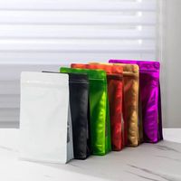 Sacs en aluminium à fond plat imprimés sur mesure, à huit soudures latérales, pour l'emballage de café, de thé et d'aliments, OEM