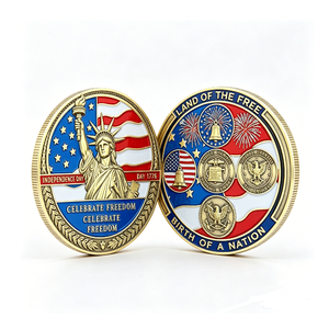 Medalla Conmemorativa del Día de la Independencia, Chapada en Oro, de Aleación de Zinc, Circular, con Tema Patriótico, para Celebrar la Libertad - Product Image 5