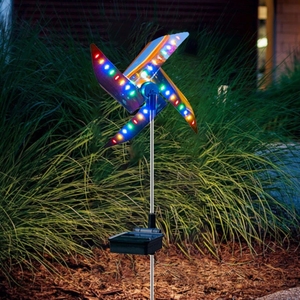 Lampes de Patio à énergie <span class=keywords><strong>solaire</strong></span>, <span class=keywords><strong>moulin</strong></span> à <span class=keywords><strong>vent</strong></span> d'extérieur 4 feuilles, lumière rotative Led paysage, lampe de <span class=keywords><strong>jardin</strong></span> <span class=keywords><strong>solaire</strong></span> étanche - Product Image 5