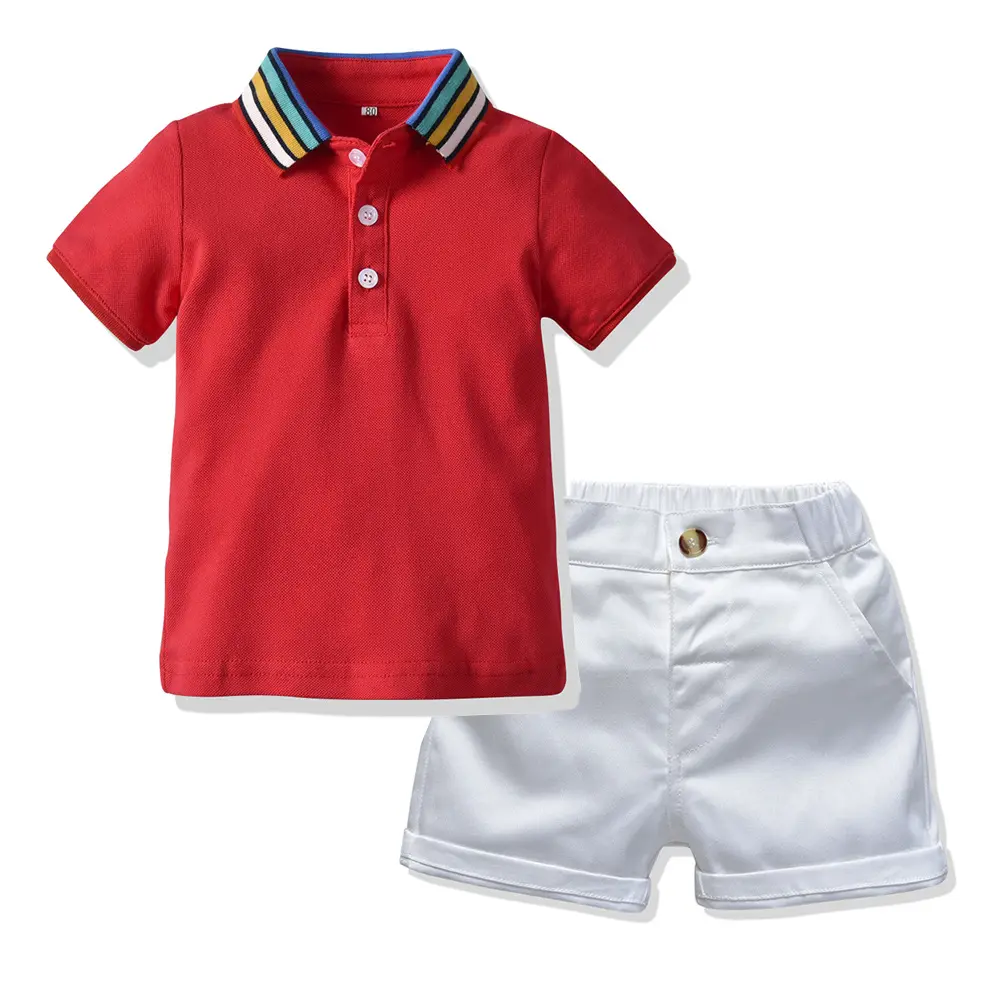 Short Sleeve kids Polo Shirt+Shorts 2Pcs boys clothing sets summer, infant baby boys' clothing sets