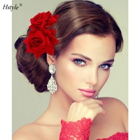 Lenco — pince à cheveux Rose rouge pour femmes, 2 paquets, accessoires de cheveux, pince à cheveux, fleur, pour mariage, clignotante, HS1007