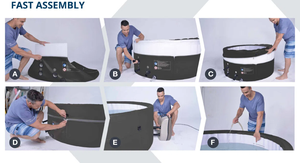 Spa de massage rond portable en mousse écologique pour 6 personnes, 184 cm x 73 cm, noir, avec <span class=keywords><strong>pompe</strong></span> classique - Product Image 4