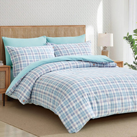Parure de lit personnalisée 100 % polyester tissé imprimé, housse de couette et draps 200 fils/pouce² toutes saisons, vente en gros en dropshipping