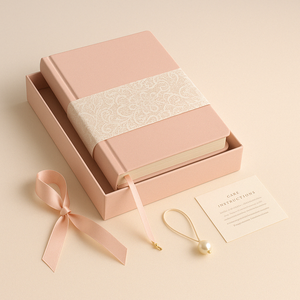 Cuaderno A5 con Lazo de Encaje, Decoración de Perlas y Detalles en Dorado, Color Rosa Dulce, para Niñas y Regalos - Product Image 2