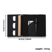 Couverture de carnet de notes durable RR, couverture de carnet de voyage A5, support pour téléphone, organiseur de cartes, couverture de carnet en cuir avec poches