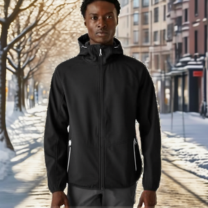 Chaqueta Cortavientos de Invierno para Hombre, Talla Grande, con Cuello Alto, Cierre Frontal con Cremallera, Logotipo Personalizado, de Alta Calidad, para Uso Casual al Aire Libre - Product Image 2
