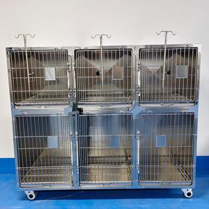 YUHAOLONG Cage modulaire professionnelle pour animaux <span class=keywords><strong>de</strong></span> compagnie en acier inoxydable 304 massif, 6 compartiments, pour cliniques vétérinaires et salons <span class=keywords><strong>de</strong></span> toilettage - Product Image 4