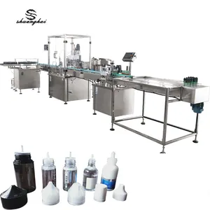 Automatic Liquid Filler Solutions 10ml-100ml Vegetal Glycerin Hemp Oil Filling Capping Machine Line