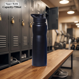 Bouteille de sport isotherme noire en acier inoxydable 1000 ml légère, à large ouverture, anti-fuite, pour la gym et les voyages - Product Image 1