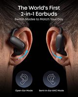 Soundcore AeroFit 2 Pro oleh Anker, Earbud Open Ear dengan Peredam Kebisingan Aktif, Earbud Dual-Mode, Semi-in-Ear ANC, A3875