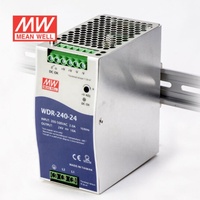 Fuente de Alimentación Industrial Mean Well WDR-240-24 de 240W, 24V10A con Función de Salida de 48V para Riel DIN, Venta de Fuente de Alimentación Meanwell de 24 Voltios