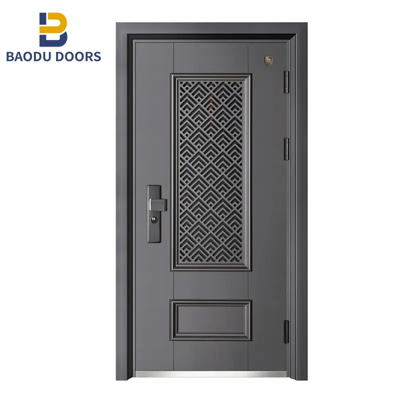 High-end Exterior door front entry for gate high quality factory direct steel door used metal main entrance security door
