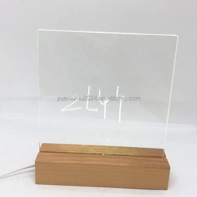 Hot Selling Beech USB & Battery Powered Rectangular Minimalist Night Light Wooden LED Base for Living Room with Warm White Light