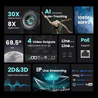 3 uds 1080P 60fps NDI PTZ cámara de conferencia AI cámara de seguimiento automático 30x Zoom + KB300PRO Cámara PTZ controlador de teclado